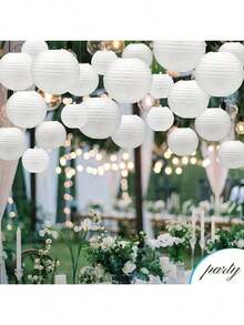 20 Piece White Paper Lantern Decoration Lantern - Suitable For Weddings, Parties, And Outdoor Decoration In Various Sizes - Multicolor - View 1