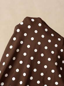 VARSIVA Women's Casual Polka Dot Print Sleeveless Backless Dress Tennis Skirt Dress - Coffee Brown - View 10