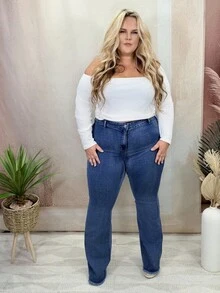 Hourglow Dollyholly86 Plus Off Shoulder Crop Top, For Hourglass Body Shape - White - View 3