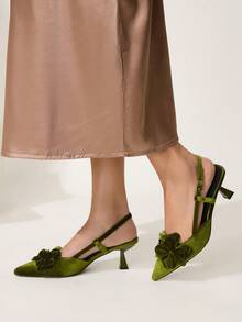 CUCCOO CHICEST Zapatos de tacón elegantes para fiesta de mujer con decoración floral 3D