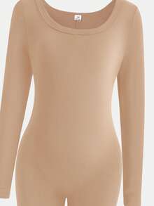 SHEIN Sparklyn 2件套青少年女孩休闲基本款运动街头瑜伽方领长袖连体裤 - 彩色 - 查看 5