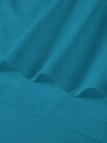 Manfinity Joysei Standard Fit Men's Casual Round Neck Short Sleeve T-Shirt, Lake Blue