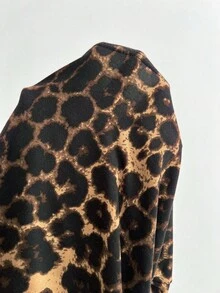 Flirla Women's Fashion Leopard Print Asymmetric Shoulder Metal Buckle Camisole, Sexy Bombshell Style Club Night Out Brown Summer - Multicolor - View 6