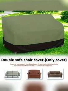 1pc Heavy-Duty Waterproof Sofa Cover For Outdoor Patio, Garden, Or Balcony - All-Weather UV, Rain, Snow, Dust Protection - Fits Most Double Sofas, Love Seats, Couches - Drawstring Closure - Polyester Fabric, Patio Furniture Protector, Snug Fit Design, Longlasting Material, Furniture Shield, Garden Enthusiasts - Multicolor - View 10