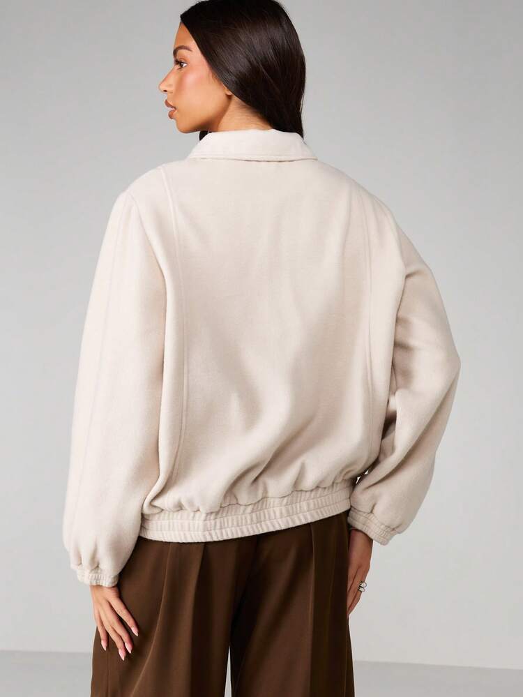 MISSGUIDED Full Zip Collared Sweatshirt Jacket With Elastic Cuffs