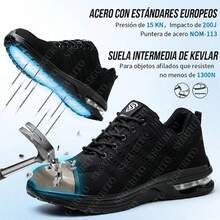 SEGURITO Zapatos de trabajo, tenis industriales hombre/mujer, bota industrial, botas de casquillo, zapatos industriales, zapatillas malla transpirables, antideslizantes, a prueba de pinchazos, ofrece una pisada cómoda. Adecuado para trabajadores de la construcción, personal de almacén, entornos de trabajo y actividades al aire libre. - Negro - Ver 7