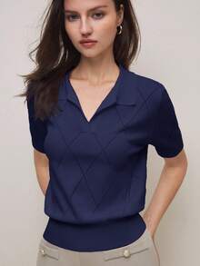 BizChic 2025秋冬新款不对称菱形针织高领套头毛衣，海军蓝，90年代教师风，优雅百搭，适合工作、休闲、正式场合、派对、海滩、婚礼、假日、早餐、机场、国庆节、圣诞节、感恩节等各种场合。