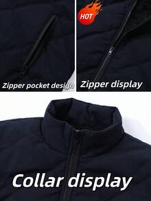 Manfinity Homme Chaqueta de forro polar versátil y de moda para hombre en invierno - azul real - Ver 7