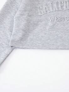SHEIN Explorewe Tween-Mädchen Lässiges All-Match-Set, vielseitig, für den Alltag, Schule, Sport, Straße, verwaschener Schnee, Blumendruck, lockeres Crop-Sweatshirt + Hose mit weitem Bein