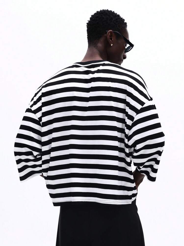 Horizontal Striped Crew Neck T-Shirt