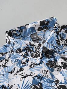 Manfinity Homme Men's Fashionable Casual Printed Button-Down Long Sleeve Shirt - Multicolor - View 4