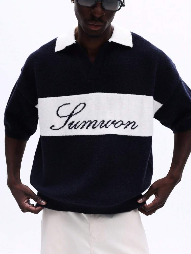 Color Block Logo Polo With Script