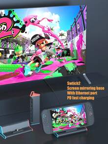 Teckwe Switch 2 遊戲主機 TV 接駁底座，附 Type C/USB 接口、USB 3.0 快充底座支架 - 彩色 - 查看 2