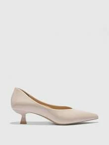 CUCCOO BIZCHIC Women's Pointed Toe Low Heel Classic Simple Basic Commute Work Party Pumps - Deep Apricot - View 6