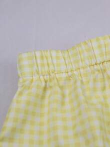 Flirla 女款復古鄉村風野餐對比蕾絲印花裙 - 黃色 - 查看 3
