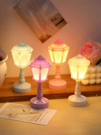 1pc Creative Mini Table Lamp Decoration, Lotus/Street Lamp Cute Night Light For Bedroom Atmosphere, LED Desk Cute Atmosphere Night Light, Desk Decor Birthday Gift