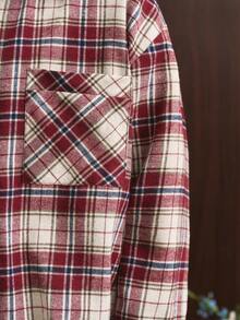 TOKVUE 男士休闲格子长袖衬衫，百搭 - 彩色 - 查看 5