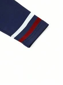 Ellevyn Đầm dài tay ôm sát thanh lịch dành cho nữ, kiểu dáng công sở, phối màu, thích hợp cho mùa thu. - Xanh đậm - Xem 4