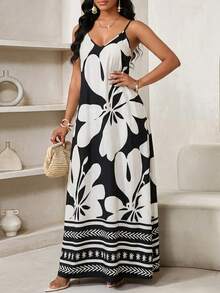 SHEIN Lady 女士休闲碎花连衣裙，夏季 - 彩色 - 查看 3