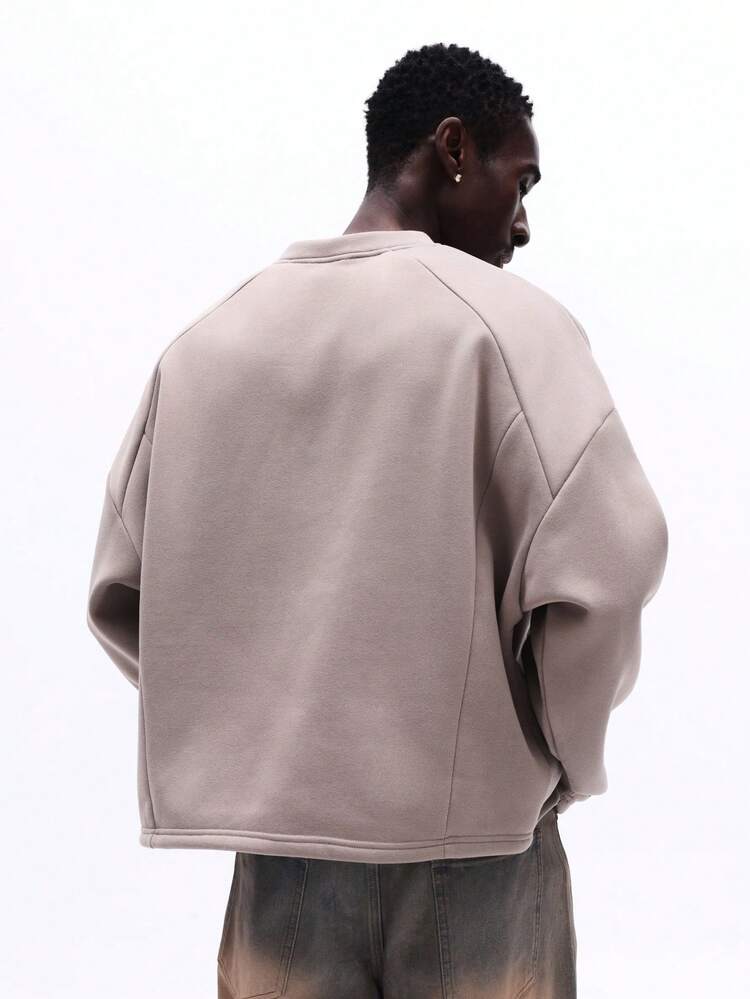 Oversized V-Ausschnitt Pullover Sweatshirt mit langen Ärmeln