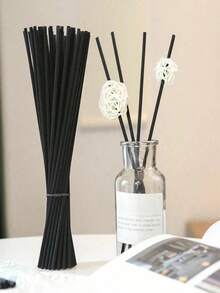 100pcs Natural Rattan Reed Diffuser Sticks - Long-Lasting Essential Oil Aroma Refills For Spa, Fragrance, Aromatic,Arom (11.81 Inch X 3 Mm)White And Black - Multicolor - View 3