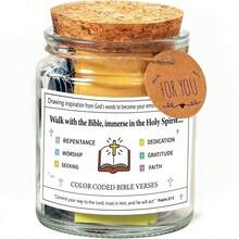 1 lọ thủy tinh câu Kinh Thánh đầy cảm hứng, lọ cầu nguyện quà tặng sùng đạo - Hoàn hảo để cầu nguyện, trang trí bàn làm việc và làm quà tặng tình yêu - Món quà lý tưởng cho bữa tiệc ngày lễ - Nhiều màu - Xem 10