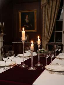 1 Set Portavelas de estilo europeo de acrílico para mesa de comedor, adorno de boda, cena a la luz de las velas, portavelas de acrílico de moda para decoración de patio exterior, decoración de escritorio, velas perfumadas, cena a la luz de las velas, ambiente de habitación, adecuado para bodas, reuniones familiares, fiestas - Multicolor - Ver 9