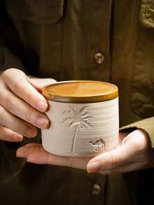 Cirelle Camel & Palm Tree Coffee Mug - Desert Theme Ceramic Cup For Arabic Gahwa, Ideal Ramadan & Family Gathering Gift (120ml/250ml/310ml) - Multicolor - View 5