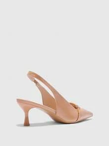 CUCCOO BIZCHIC Zapatos de tacón de punta elegantes para mujeres para ir al trabajo - Albaricoque - Ver 9