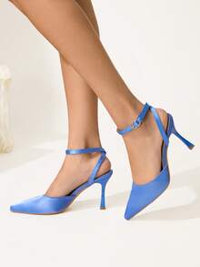 CUCCOO CHICEST 女士时尚优雅派对尖头高跟鞋 - 水藍色 - 查看 4