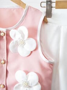 Bộ áo tank top và quần dài phối họa tiết hoa tương phản, thích hợp mặc hàng ngày cho bé gái tuổi teen. - Nhiều màu - Xem 4