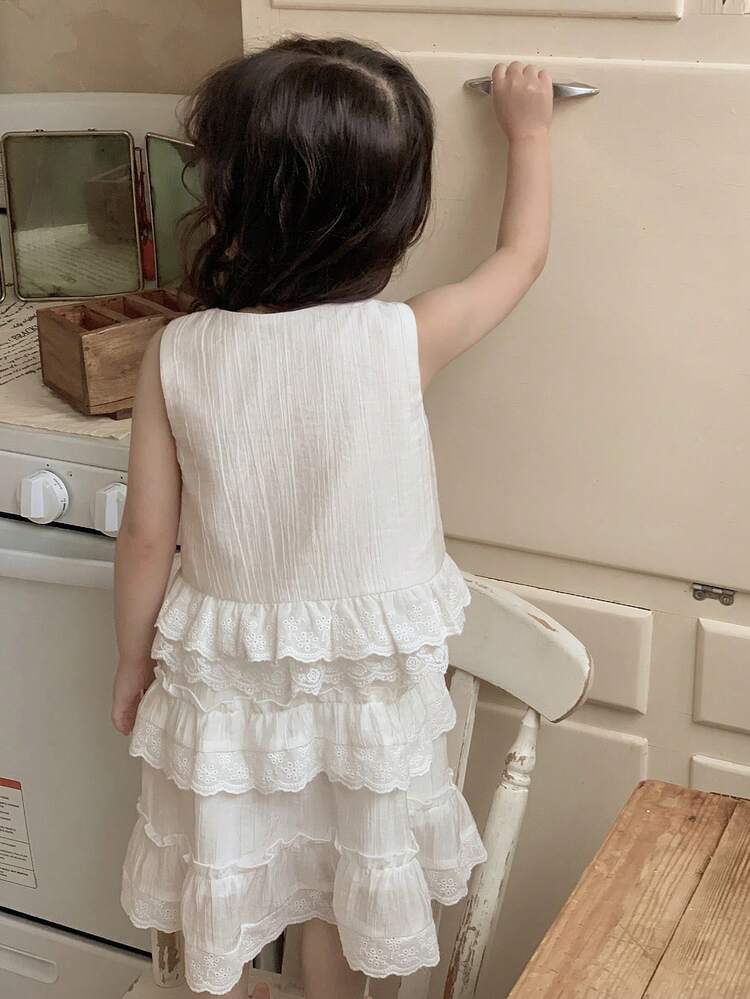 Toddler Girls' Casual Sleeveless Shirt + Casual Skirt 2-Piece Outfit, Korean Style Summer Set