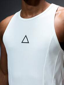 Acti Log Men's Slim Fit Sports T-Shirt & Tank Top, Casual Workout Running Compression Shirt Men - White - View 3