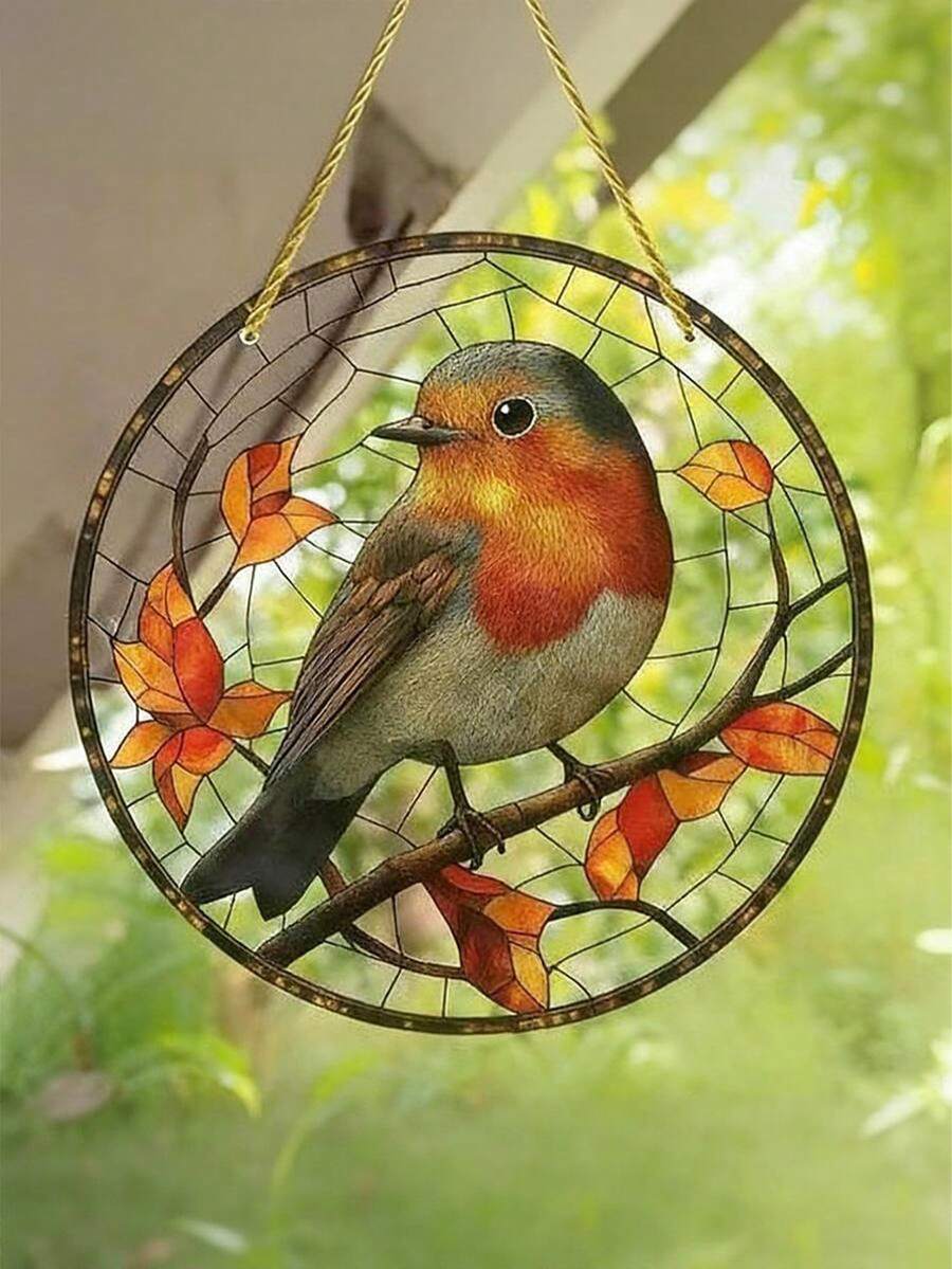 2/1pc Bird (5.9" X 5.9") 2D Acrylic Decorative Sign, Outdoor And Garden Supplies, Yard And Garden Decor, Gardening Ornaments, Great For Room, Bedroom, Kitchen, Home, Wall, Wedding, Farmhouse, Garden, Halloween, Fall, Christmas, Country House Decoration, Perfect Gift For Family Friends And Animal Bird Lovers - Multicolor t - View 1