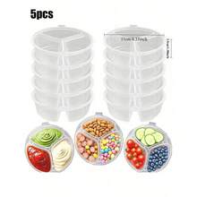 5/10 /30/50 Pieces Colorful 3 Compartment Snack Box Containers With Lids - Reusable, Portable, Leak Proof Plastic Sauce And Dipping Sauce Containers For On-The-Go Snacks Picnics Condiments And Meal Prep - Multicolor - View 12