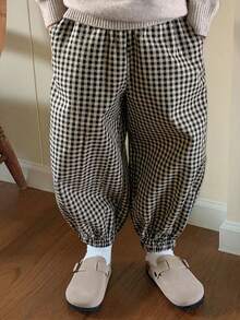 DAZY 男童格纹斜插口袋裤 - 黑色 - 查看 5