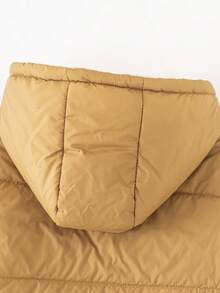 SHEIN Explorewe 男童冬季新款拉链连帽保暖加厚真口袋休闲经典羽绒服，秋冬儿童外套，幼儿男童冬季外套，男童夹克，秋冬男童冬季外套，儿童冬季夹克，儿童棉质夹克，男童冬季外套 - 卡其色 - 查看 6