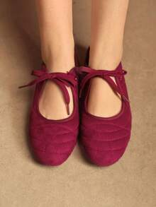 Rosivie Giày bệt buộc dây đơn giản, tiện dụng, dễ đi lại dành cho nữ - Bordeaux - Xem 10