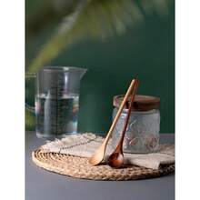 长柄木制烹饪勺，适用于搅拌、翻炒和盛菜，带耐热手柄，学校家庭厨房用品 - 彩色 - 查看 3