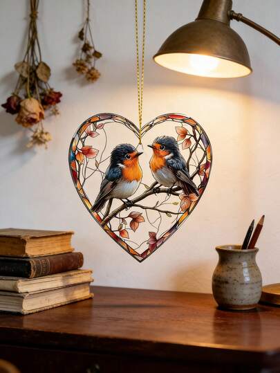 2/1pc Bird (5.9" X 5.9") 2D Acrylic Decorative Sign, Outdoor And Garden Supplies, Yard And Garden Decor, Gardening Ornaments, Great For Room, Bedroom, Kitchen, Home, Wall, Wedding, Farmhouse, Garden, Halloween, Fall, Christmas, Country House Decoration, Perfect Gift For Family Friends And Animal Bird Lovers