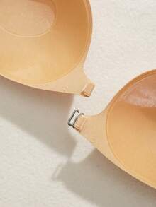 NudeFit 女士纯色隐形舒适粘扣文胸，适合日常穿着 - 杏色 - 查看 7