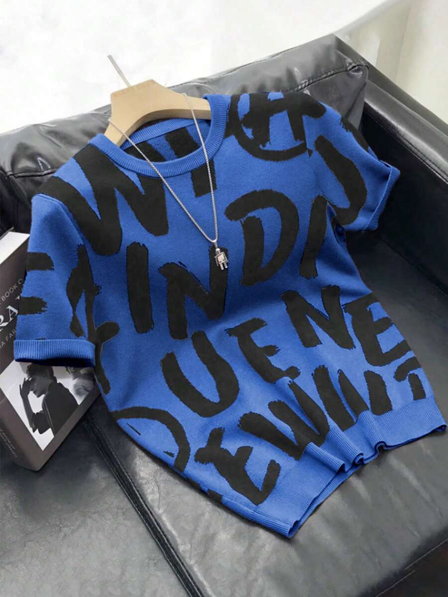 Claim Dot Áo thun nam tay ngắn cổ tròn in chữ, kiểu dáng thường ngày, đa năng, thích hợp mặc mùa thu/đông. - Nhiều màu - Xem 1