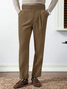 Core Aspect Quần dài nam màu nâu, xếp ly, có túi, kiểu dáng thường ngày, đa năng và tối giản. - Màu Khaki - Xem 5