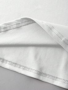 EMERY ROSE Áo thun tay ngắn dáng rộng, đa năng, in chữ, cỡ lớn - trắng - Xem 5