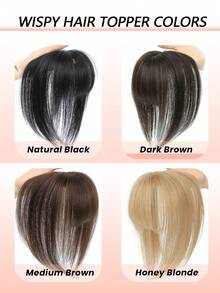 Bangs Hair Clip 8" Hair Toppers For Women Real Human Hair 360° 3D Cover Real Hair Topper With Bangs Straight Hairpieces Clip In Bangs - S24 - View 8