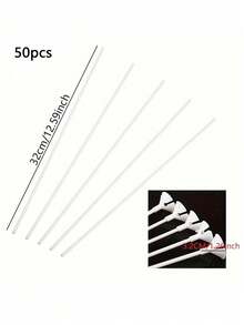 100 支白色气球棒 - 塑料派对气球棒 适用于婚礼、生日、圣诞节等（32 厘米/12.59 英寸）生日装饰 生日装饰