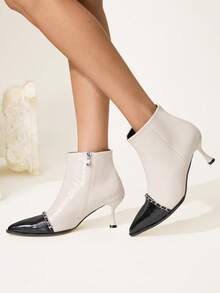 CUCCOO CHICEST Botines de mujer de moda casual y minimalista, adecuados para el transporte, otoño/invierno - Blanco y Negro - Ver 5