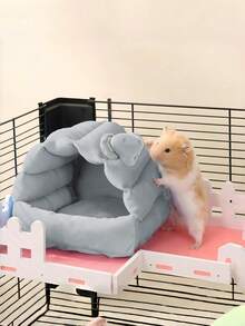 1个花枝仓鼠吊床加热宠物窝，适用于小鼠、金丝熊、松鼠、刺猬笼子床 - 銀灰色 - 查看 7