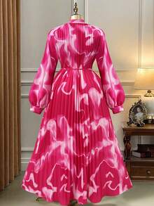 Rometta Đầm xếp ly tay raglan in hoa dành cho nữ cỡ lớn - Nhiều màu - Xem 2