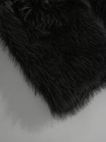 PAVTROS Men's Fashionable Fluffy Long Sleeve Jacket, Autumn/Winter Emo Jacket Goth Jacket Mens Fur Coat Fur Jacket - Black - View 8